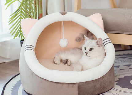 Flauska HideHaven – Geschlossene Winter-Katzenhöhle mit Matte