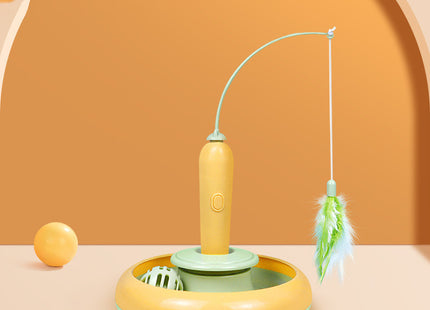 SpinFeather™ – 2-in-1 Interaktives Katzen-Karussell mit Feder