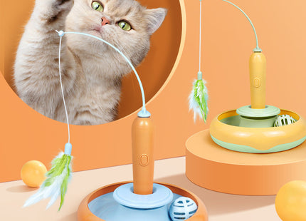SpinFeather™ – 2-in-1 Interaktives Katzen-Karussell mit Feder