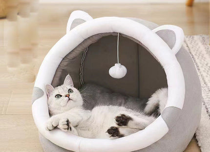 Flauska HideHaven – Geschlossene Winter-Katzenhöhle mit Matte
